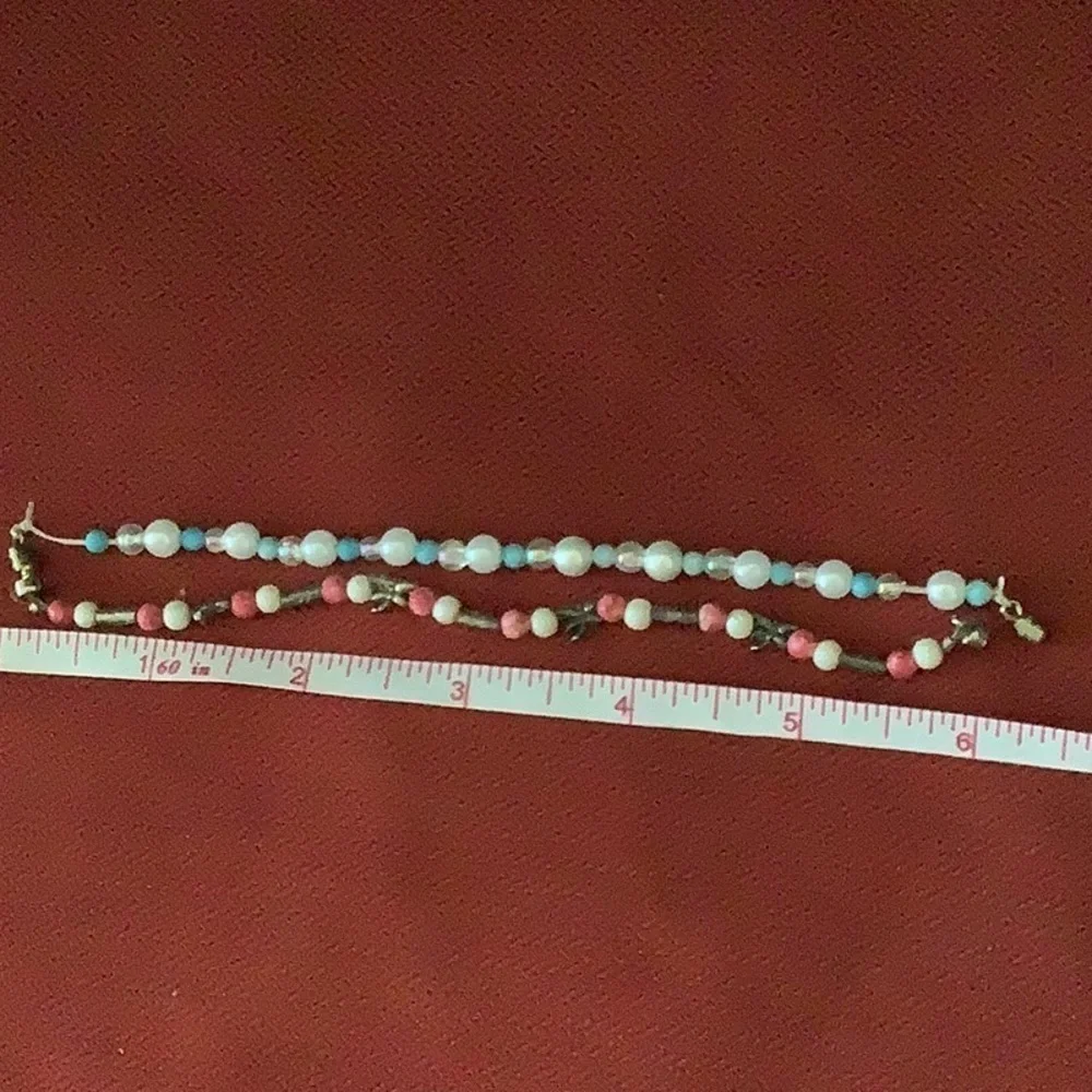 Two little girl bracelets one magnetic closure one screw back closure
